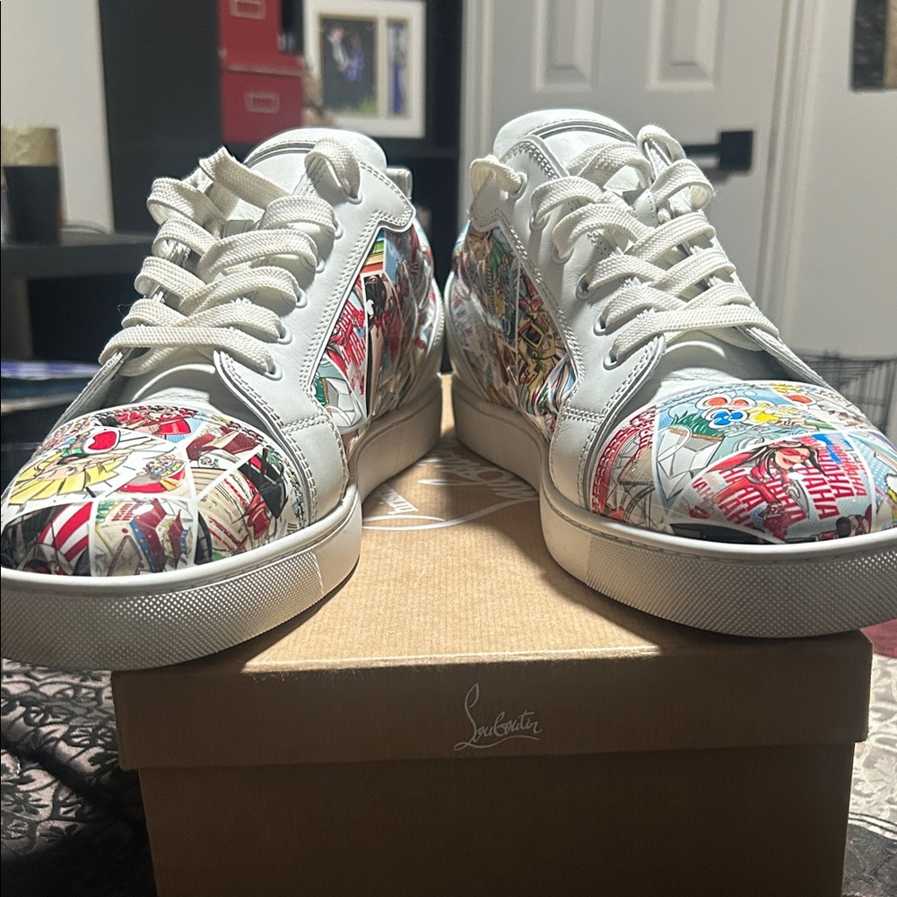 Christian Louboutin White and Multicolor Sneakers